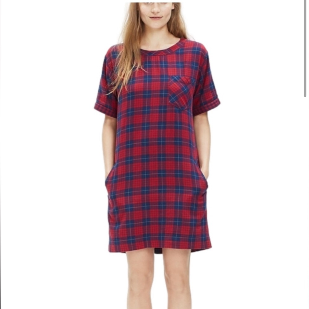 Madewell Edina Plaid Mini Dress
